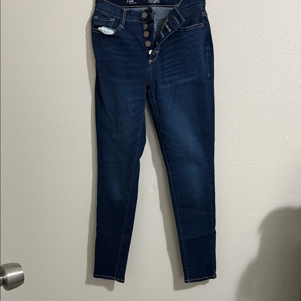 a.n.a Women's High Rise Dark Blue Jeans